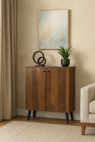 دولاب أحذية متعدد الأغراض 80×32×94- خشبي غامق 