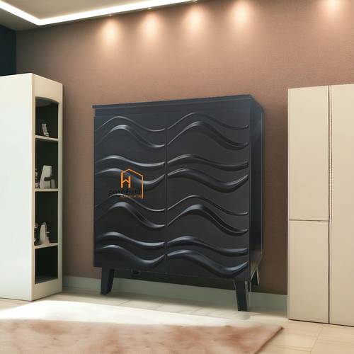 دولاب أحذية متعدد الأغراض- 2 باب - 95X76X34 سم - اسود