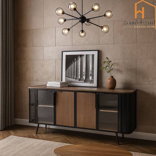 دولاب بوفيه متعدد الاغراض - 81X40X172 سم-اسود