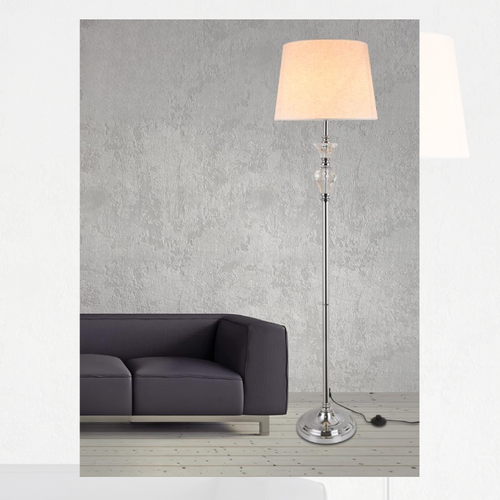   مصباح ارضى معدنى  فضى 35 ×158 سم