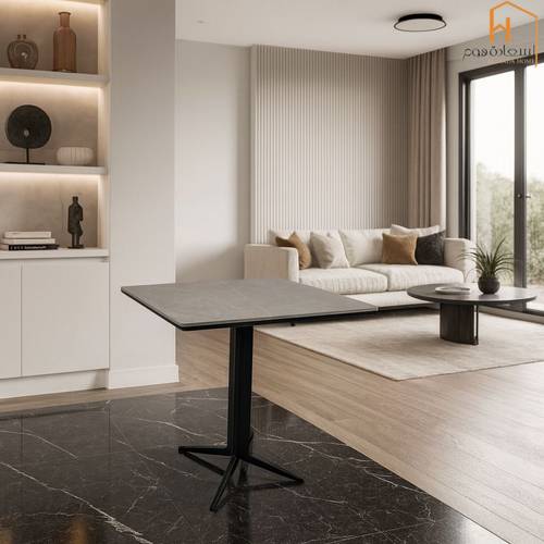 طاولة خدمة مفرد - رمادي -60*60*76