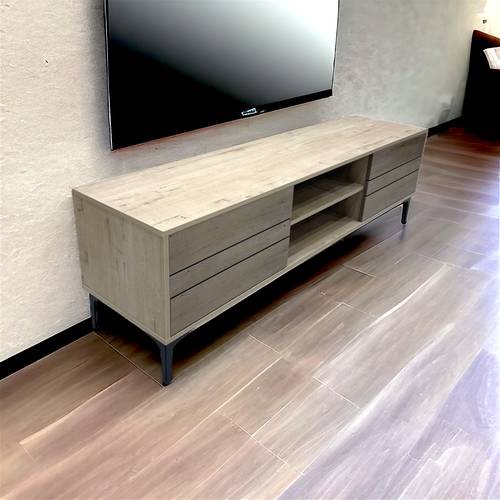 طاوله تلفزيون بلازما -  160X40X48 سم - رمادي فاتح