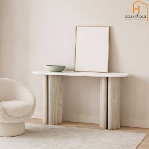   مدخل استقبال - 80*40*140 سم -  ابيض حجري رمادي  