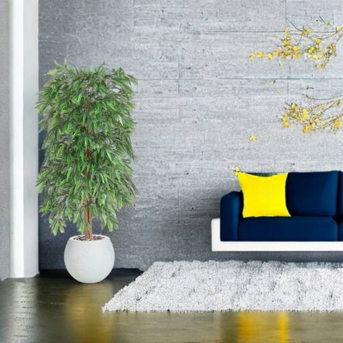 شجرة البامبو غامق - 150 سم - حوض فيبر - ابيض