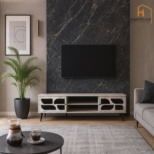 وحدة تلفزيون- 45×40×180سم -رمادي واسود 