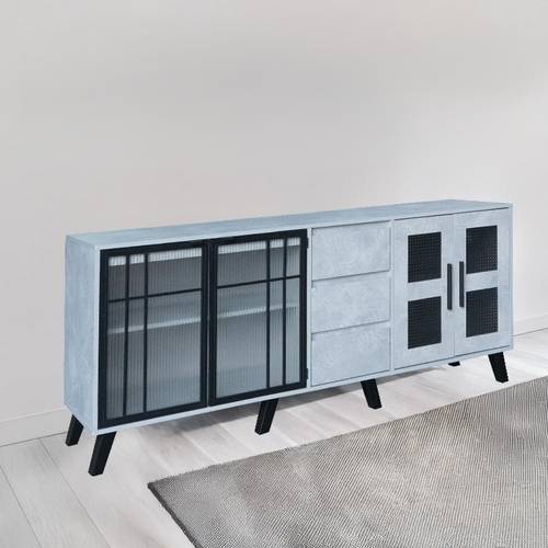  دولاب بوفيه متعدد الاغراض - 180X40X78 سم-رمادي فاتح