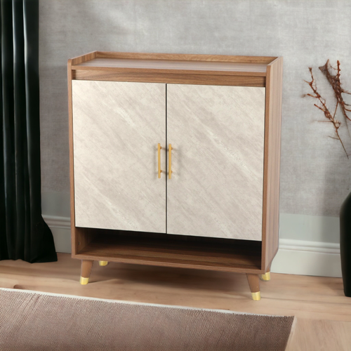  دولاب أحذية متعدد الأغراض 2 باب كافيه+اوف وايت 80×33×93 سم