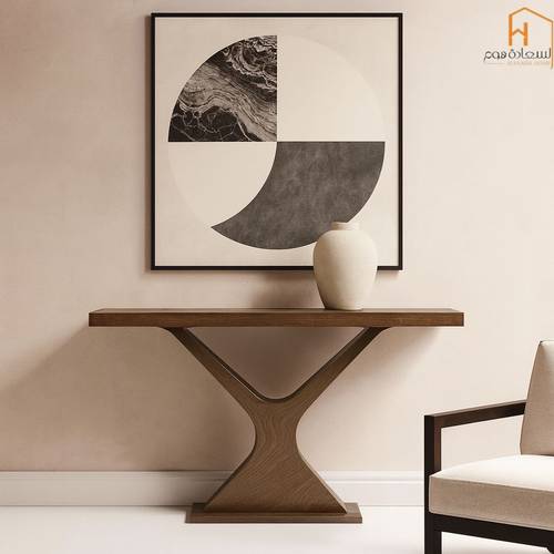 مدخل استقبال خشب - بني - 80x120x40 سم