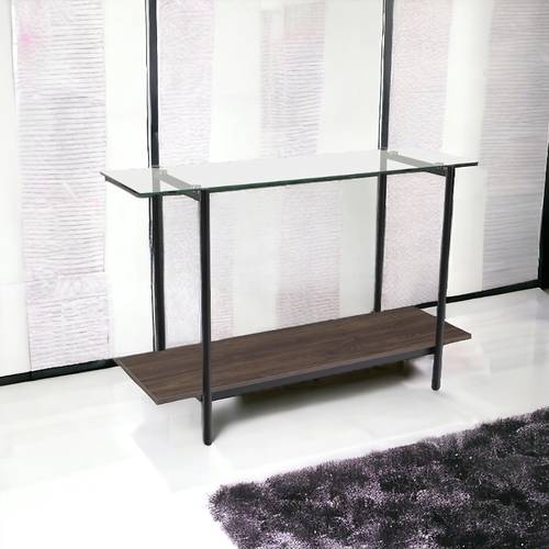  مدخل استقبال خشب   مع زجاج بني 80x120x40سم