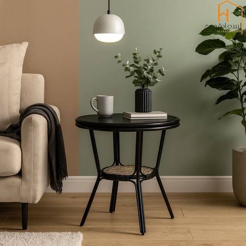  طاولة خدمة مفرد خشب - اسود-60*60*65