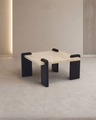   طاولة شاي مفرد  - Travertine- م 40*80*80 سم 