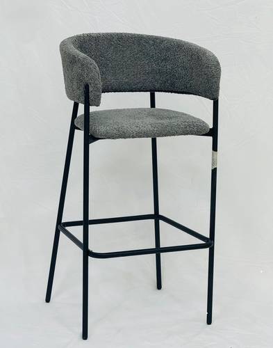 كرسي بار مخمل - رمادى -90x50x43 سم 