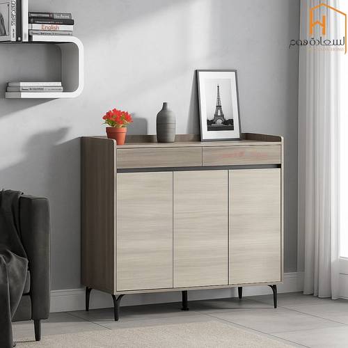  دولاب احذية 3 باب -104*32*100 سم-بني غامق 