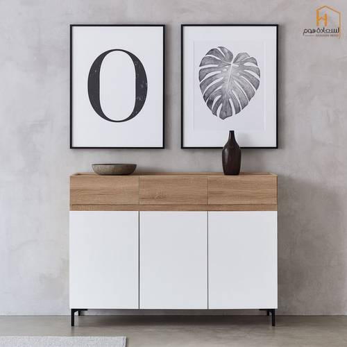 دولاب احذية 3باب -98*40*120-بيج وابيض 