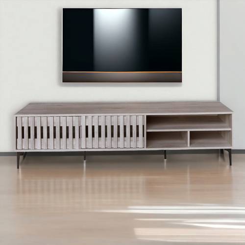 طاوله تلفزيون بلازما بخزنة شبكية -  180X40X45 سم 