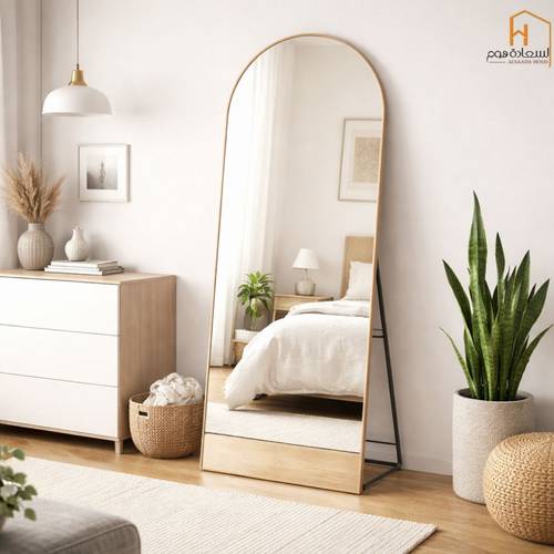 مرأة استاند اطار معدن- ذهبي - 80×180 سم