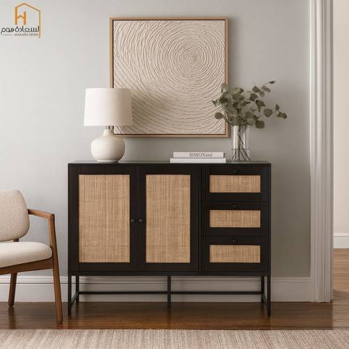  دولاب بوفيه متعدد الاغراض - 85X40X120 سم-اسود