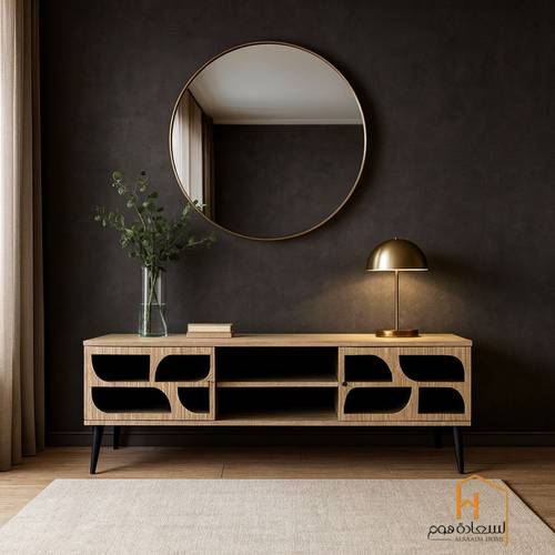 وحدة تلفزيون- 45×40×160سم -بيج واسود 