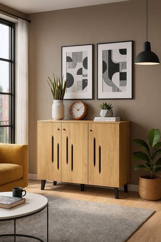 دولاب أحذية متعدد الأغراض 120×32×94- بني فاتح