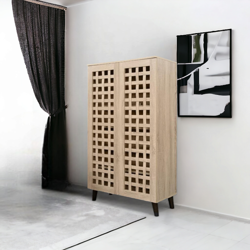  دولاب أحذية متعدد الأغراض 2 باب بيج  132×34×80سم
