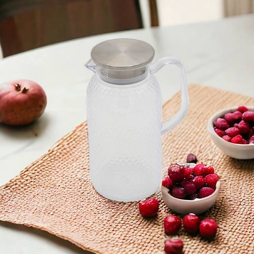  ابريق زجاج  ابيض بغطاء -1.8 لتر