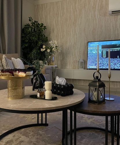 طقم طاولات شاي خشب 2 قطعة
