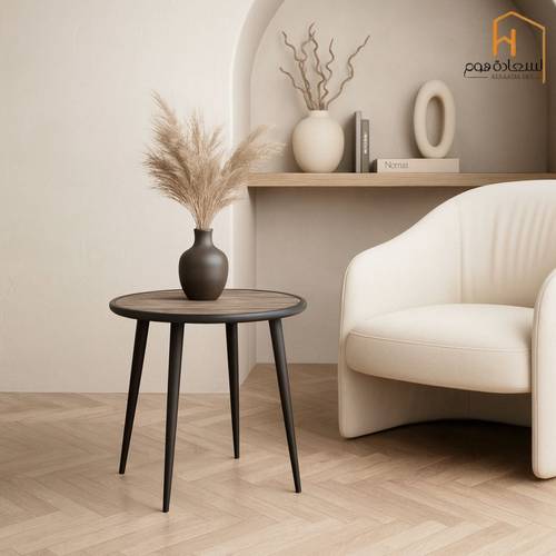 طاولة خدمة مفرد - أسود مع بني 70*70*75
