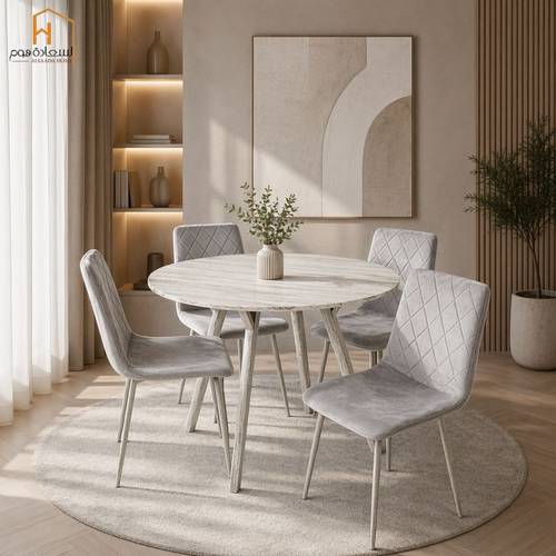 طاولة طعام 4 كرسي - 100*100 سم