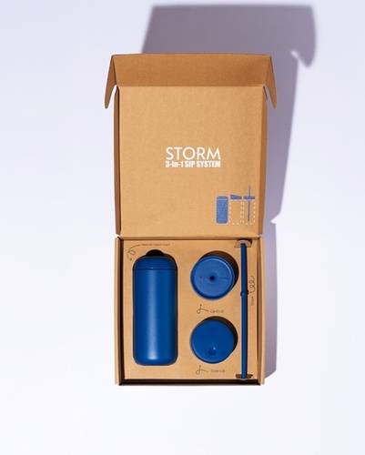 Storm Ceramic Interior Reusable Cup - STONE BLUE