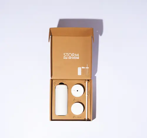 Storm Ceramic Interior Reusable Cup - MATTE WHITE