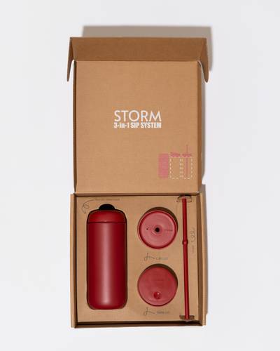 Storm Ceramic Interior Reusable Cup - Red