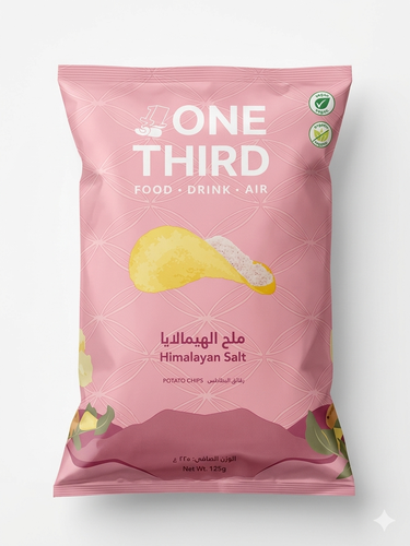 بطاطس ون ثيرد بنكهة ملح الهملايا 125g