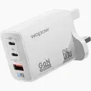 شاحن جداري من وبوو 65w أسود بمنفذين Type-C ومنفذ USB