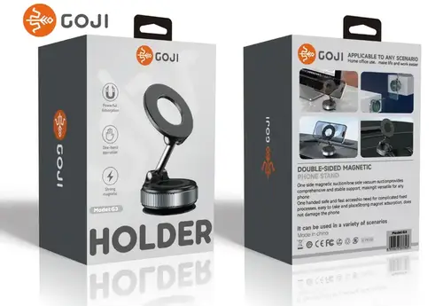 قاعدة هاتف مغناطيسية G3 للسيارة 360 درجة مع تثبيت بشفط الهواء من Goji