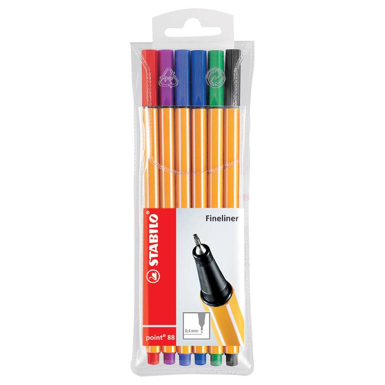 قلم ستابيلو سائل طقم 6 لون