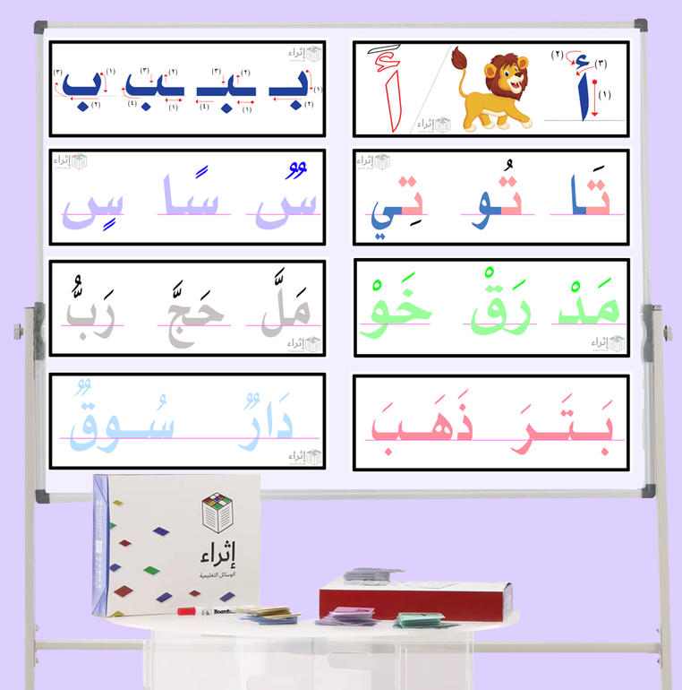 بطاقات الإملاء المنسوخ الحروف العربية ومهاراتها - كبير