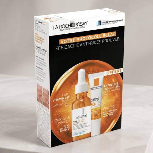 روتين لاروش-بوزيه لترطيب البشرة ومقاومة التجاعيد | سيروم ميلا B3 + واقي شمس أنثيليوس SPF50+