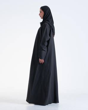 عباية تطريز رمادي أنيق