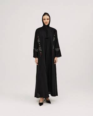 عباية كتان سوداء