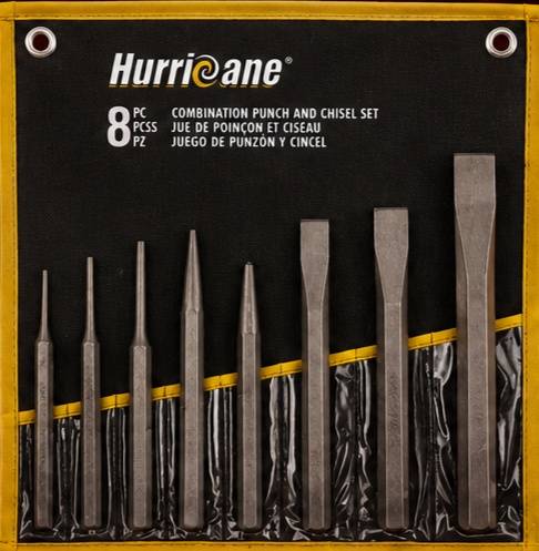 طقم سنبك وإزميل احترافي 8 قطع Hurricane
