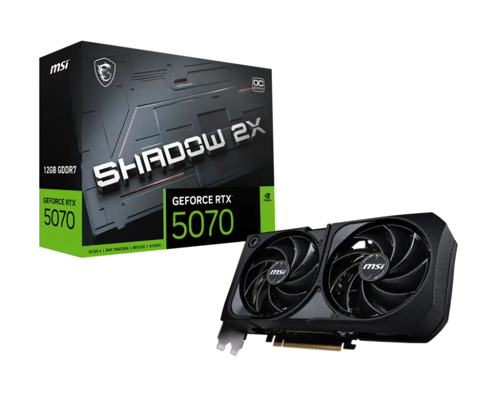 MSI GeForce RTX™ 5070 12G SHADOW 2X OC | NVIDIA MSI Graphics Card