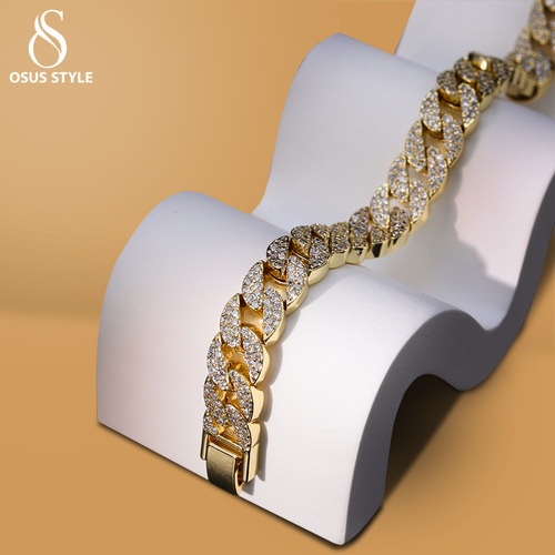 اسوره نسائية مطلية ذهب على شكل هندسي نحاس 
