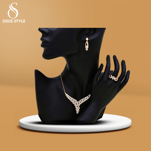 طقم اكسسوار زركون ناعم  على بشكل سنبله صغيرة  على شكل سنبلة  بفصوص  