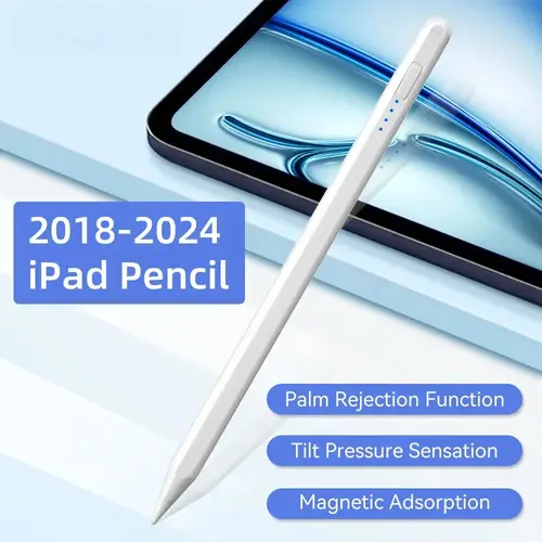 قلم رصاص لجهاز iPad 2024 iPad Air 11 Air 13 M2 Pro 13 11 M4 5/6/7/8/9/10th Gen Air 3/4/5 Mini 5 6 مع رفض راحة اليد