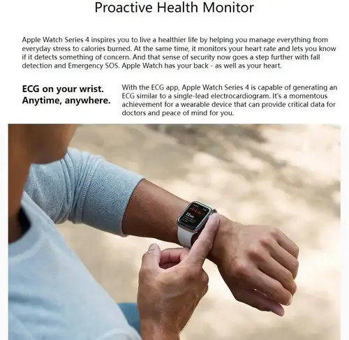 ساعة ذكية أصلية 100% من Apple Watch Series 4 مقاس 40 ملم/44 ملم من الألومنيوم بنظام تحديد المواقع مع سوار رياضي