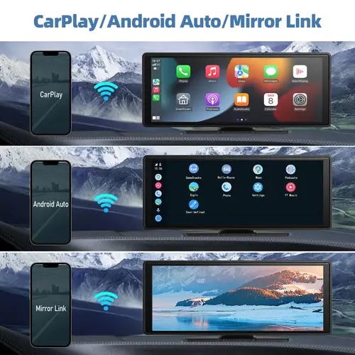 Carplay العالمي المحمول لشاشة السيارة، شاشة Carplay اللاسلكية ستيريو السيارة اللاسلكية مع Carplay Android Auto، شاشة لمس السيارة