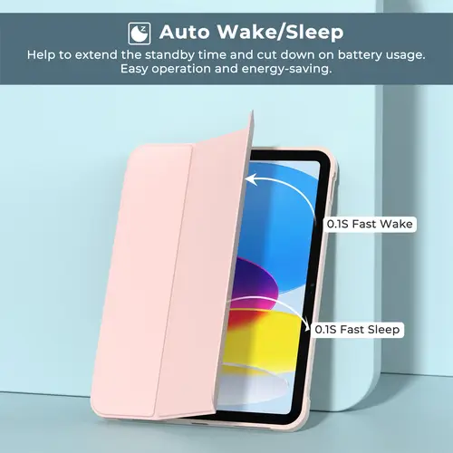 حافظة لجهاز ipad (A16)11th gen 11-in 2025 حافظة حماية ناعمة من البولي يوريثان لجهاز iPad 10th Gen 10.9-in 2022 حافظة ذكية مع حامل قلم