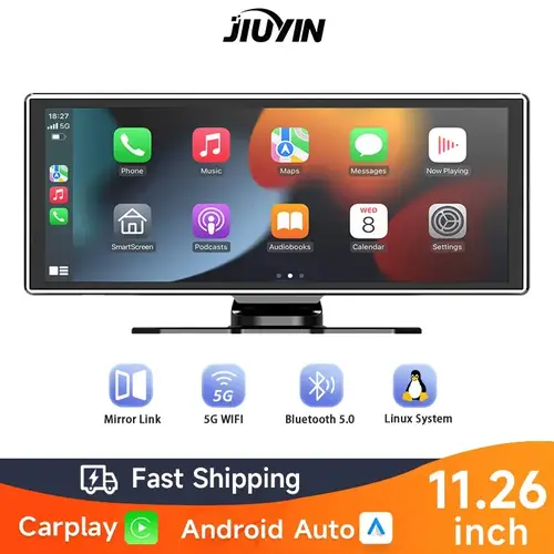 11.26 بوصة IPS شاشة تعمل باللمس CarPlay راديو الوسائط المتعددة مشغل فيديو المحمولة اللاسلكية Carplay أندرويد السيارات راديو السيارة MP5 لاعب