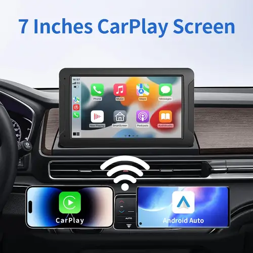 Carplay العالمي المحمول لشاشة السيارة، راديو السيارة الوسائط المتعددة WIFI مشغل فيديو شاشة Carplay اللاسلكية لأجهزة Apple أو Android