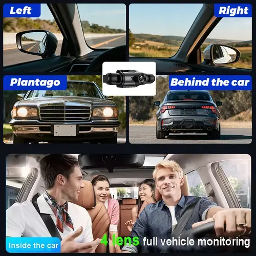 Dashcam سيارة الأمامية والخلفية 1080P 2 بوصة IPS4-قناة تسجيل مسجل فيديو سيارة 4 كاميرات للرؤية الليلية مسجل الصندوق الأسود